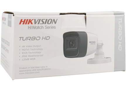 Hikvision HWT-B181-M, cámara tipo bala de 8 MP/4K con objetivo de 2,8 mm y salida de vídeo 4 en 1 por cable coaxial