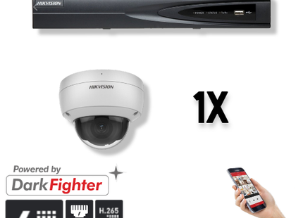 Hikvision Hikvision Set 1x Dome 4MP + registratore e cablaggio