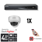 Hikvision Hikvision Set 1x Dome 4MP + registratore e cablaggio