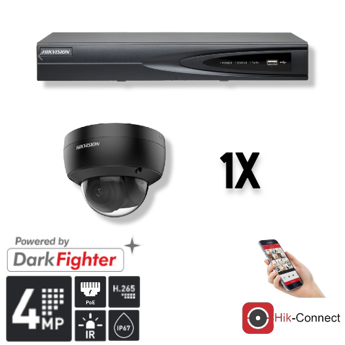 Hikvision Hikvision Set 1x Dome 4MP + registratore e cablaggio
