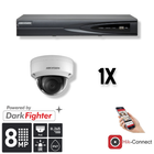 Hikvision Hikvision Set 1x Dome 8MP + registratore e cablaggio