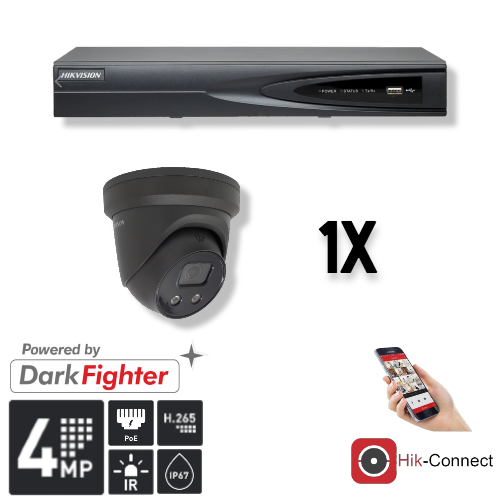 Hikvision Hikvision Set 1x Turret 4MP + Grabador y Cableado