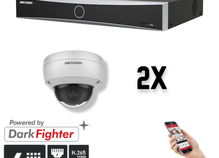 Hikvision Hikvision Set 2x Dome 4MP + registratore e cablaggio