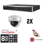Hikvision Hikvision Set 2x Dome 8MP + registratore e cablaggio