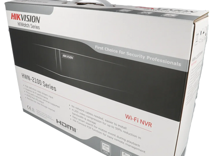 Hikvision HWN-2108MH-W, 8 Kanaals WiFi NVR, Zonder PoE, Max 4MP camera's