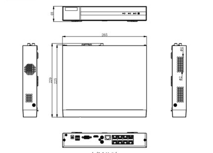 Hikvision HWN-4108MH-8P, 8 Kanaals 8Mp/4K NVR, 8x PoE