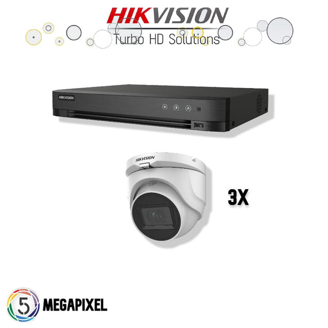 Hikvision Turbo HD Set | 3x Eyeball | 5 Megapixel |