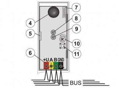 Detector acústico de quebra de vidro Jablotron JA-110B BUS