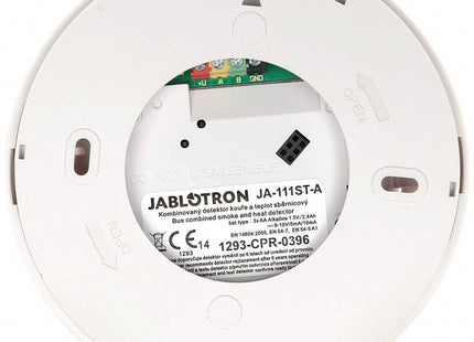 Jablotron JA-111ST-A BUS: detector combinado de humo y calor con sirena de incendio y antirrobo