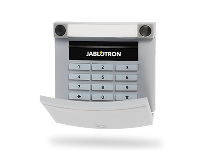Jablotron JA-113E-GR: panel de control con código BUS, RFID y teclado, color gris