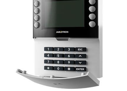 Jablotron JA-115E-WH, panel de control cableado con teclado, pantalla LCD y lector RFID