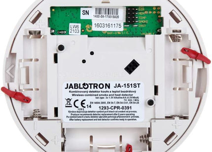 Jablotron JA-151ST: detector inalámbrico de incendios y calor con sirena