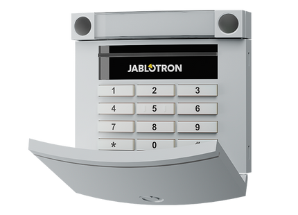 Jablotron JA-153E-GR: panel de control inalámbrico con código y tecla RFID, color gris