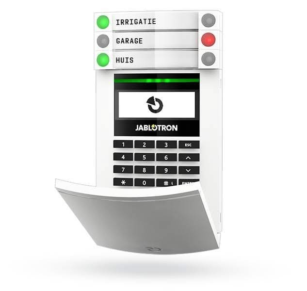 Jablotron Pannello di controllo wireless Jablotron JA-154E con schermo LCD, tastiera e RFID