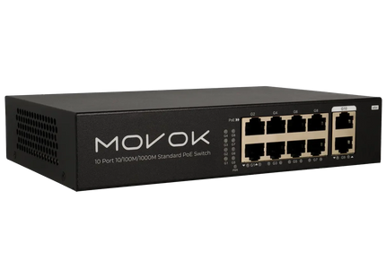 Movok 10 Poorts PoE Switch, Gigabit, 100m PoE