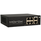 Conmutador PoE Movok de 6 puertos, 100 Mb, 250 m de PoE