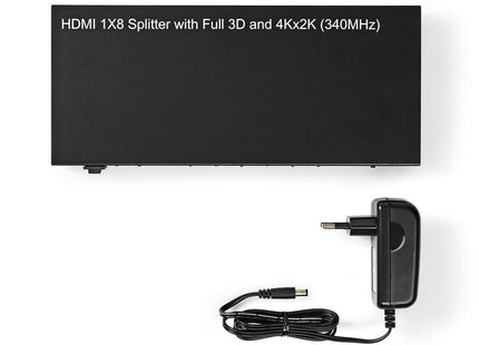 Nedis Nedis Divisor HDMI de 8 puertos, 8 salidas HDMI, 4K a 30 Hz, 3,4 Gbps, metal, antracita