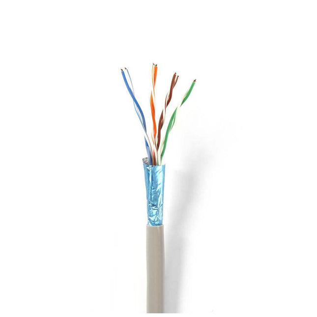 Nedis Cabo de rede Nedis CAT6 F/UTP, 50 m em rolo, 100% cobre, núcleos sólidos