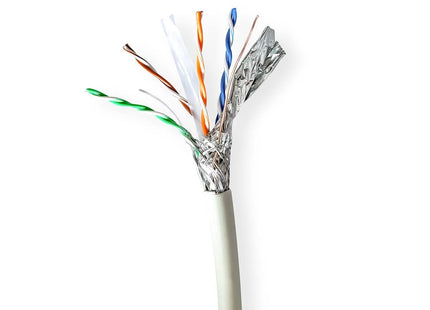 Cable de red Nedis CAT6A S/FTP, 305 metros en rollo, 100 % cobre, conductores macizos