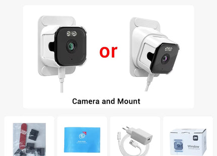 Nedis Nedis Cámara para ventana Dual WiFi, Micro SD, Starlight, resolución de 4 Mp