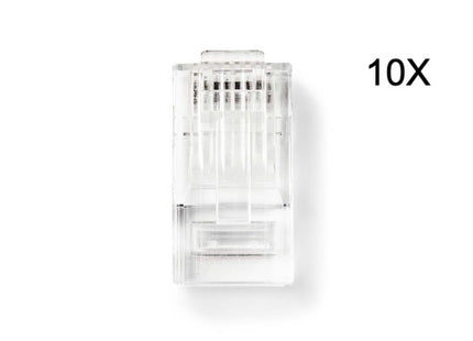 Conector Nedis Nedis RJ45 CAT6, banhado a ouro 10 peças, núcleo sólido