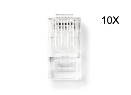 Juego de 10 conectores RJ45 CAT6A UTP de Nedis para hilos rígidos