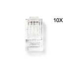 Juego de 10 conectores RJ45 CAT6A UTP de Nedis para hilos rígidos
