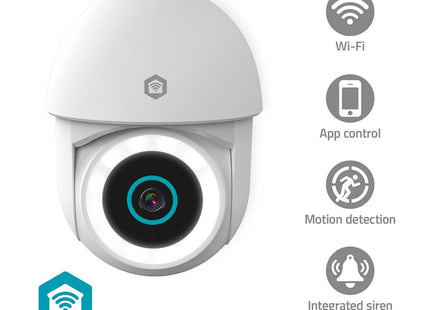 Cámara para exteriores Nedis Nedis SmartLife PT con control remoto, WiFi y foco (Full Color), alimentación fija