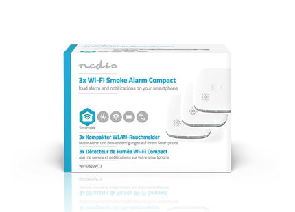 Nedis Nedis SmartLife Conjunto de detectores de fumaça de 3 incl. baterias substituíveis
