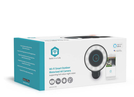 Nedis Nedis Wi-Fi Smartlife 8Mp 4K câmera IP externa com holofote, fonte de alimentação fixa
