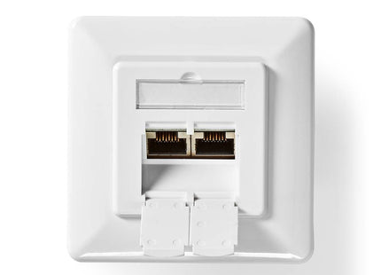 Nedis Netwerk Wanddoos inbouw,  2 poorten CAT6 Wit