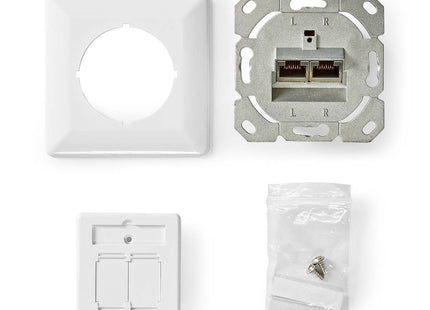 Nedis Netwerk Wanddoos inbouw,  2 poorten CAT6 Wit