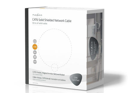 Nedis Netwerkkabel CAT6 F/UTP,  50 mtr op rol, 100% koper, Solid aders