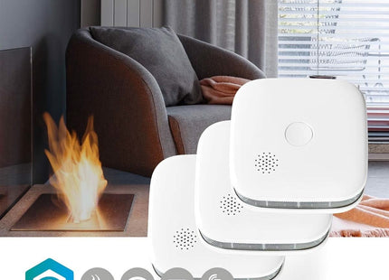 Nedis SmartLife Rookmelder set van 3 stuks incl. vervangbare batterijen