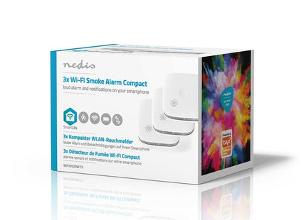 Nedis SmartLife Rookmelder set van 3 stuks incl. vervangbare batterijen