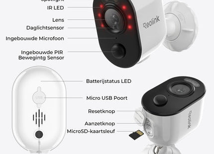 Reolink B310 Met zonnepaneel, draadloze 3MP batterijcamera