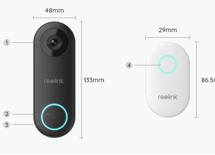 Reolink D340P Smart 2K+ PoE Video deurbel met losse bel