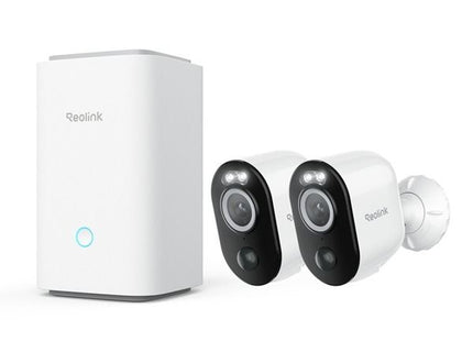 Reolink Home Hub1 met 2x Reolink B350 8MP camera's en 2x zonnepaneel, 1x 128GB Sd-kaart