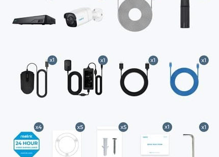 Reolink NVS8-5MD4, Beveiligingsset 2TB, 5MP, PoE en slimme detectie met 4x Turretcamera