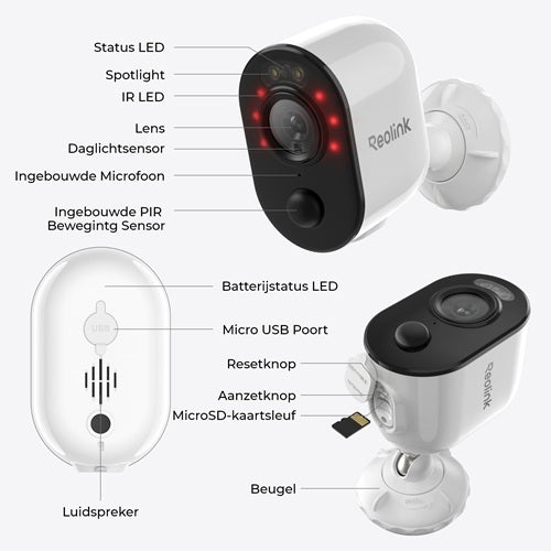 Reolink Reolink B310 Met zonnepaneel, draadloze 3MP batterijcamera