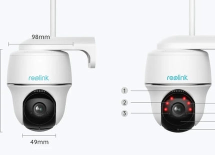 Reolink B430 5 MP, cámara inalámbrica con función de giro y inclinación y doble conexión WiFi, alimentada por batería (recargable)