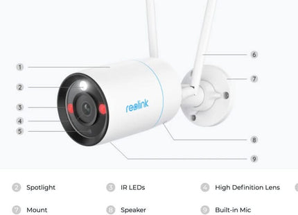 Reolink Reolink NVS12-8MB4W, set di sicurezza WiFi Bullet 4K/8MP UHD
