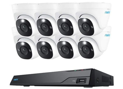Reolink NVS16-8MD8, kit de cámaras inteligentes PoE de 8 MP con 8 cámaras tipo torreta y NVR con disco duro de 4 TB