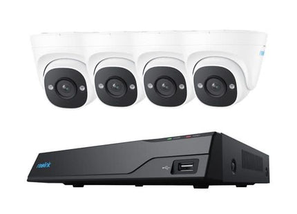 Reolink NVS8-5MD4, kit de seguridad de 2 TB, 5 MP, PoE y detección inteligente con 4 cámaras tipo torreta