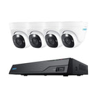 Reolink NVS8-8MD4, kit de cámaras inteligentes PoE de 8 MP con 4 cámaras tipo torreta, NVR con disco duro de 2 TB