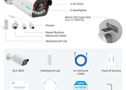 Reolink Reolink P430, holofote de detecção inteligente 8Mp/4K Zoom 5x PoE áudio bidirecional