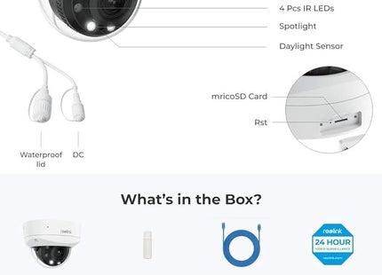 Reolink Reolink P437, Cámara Inteligente 4K PoE con Zoom Óptico 5X