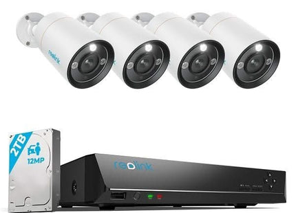 Reolink RLK8-1200B4-A-4MM, kit de seguridad de 12 MP con detección inteligente y PoE