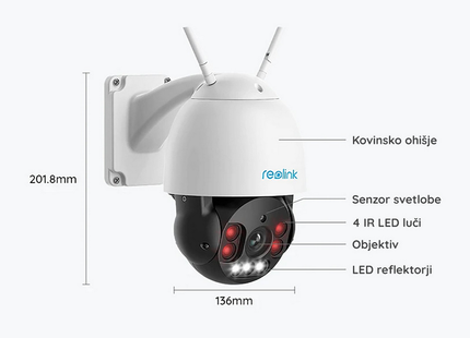 Reolink RLC-523WA Slimme 5MP PTZ WiFi camera Spotlight