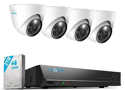 Reolink RLK8-1200D4-A-4MM, 12MP PoE beveiligingssysteem met 24/7 full color beelden